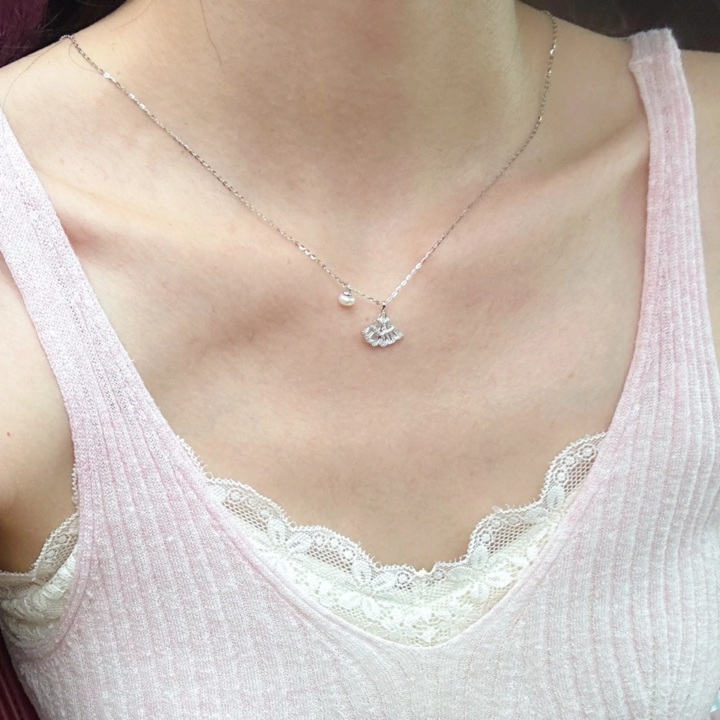 Pearl Fan Necklace