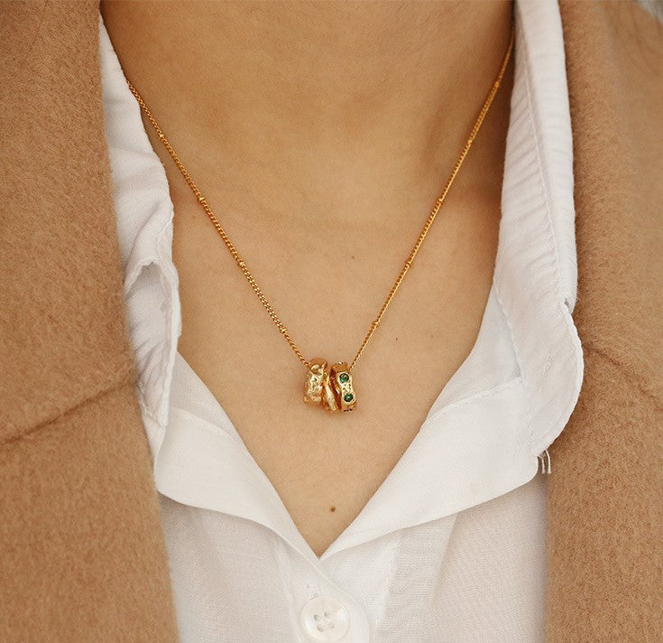 Emerald zircon necklace