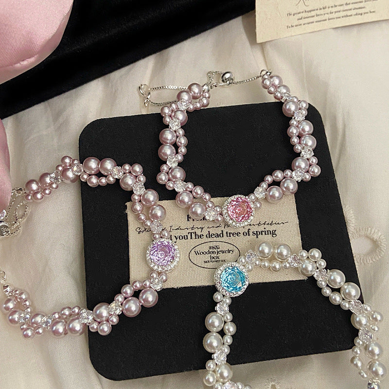 Manta rose Swarovski pearl micro-inlaid zircon bracelet