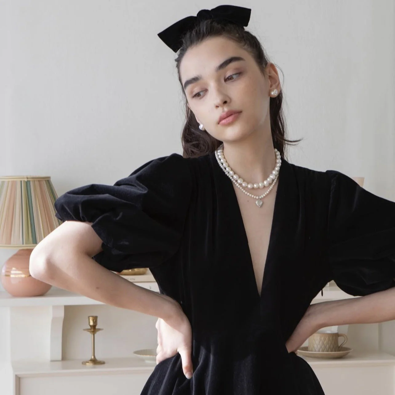 Mabei Pearl Love Earrings