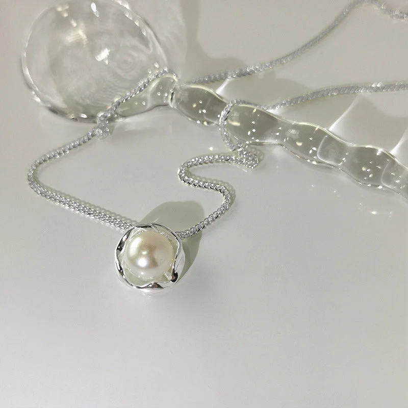 s925 sterling silver pearl necklace