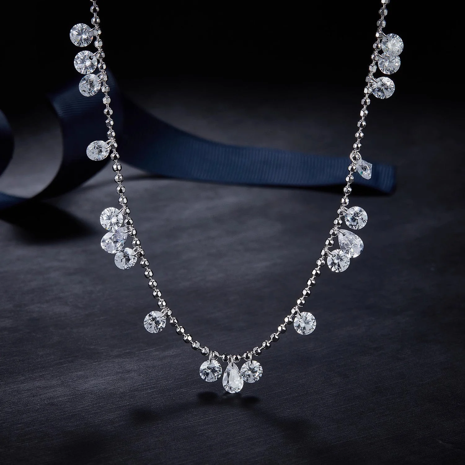 S925 sterling silver gypsophila necklace