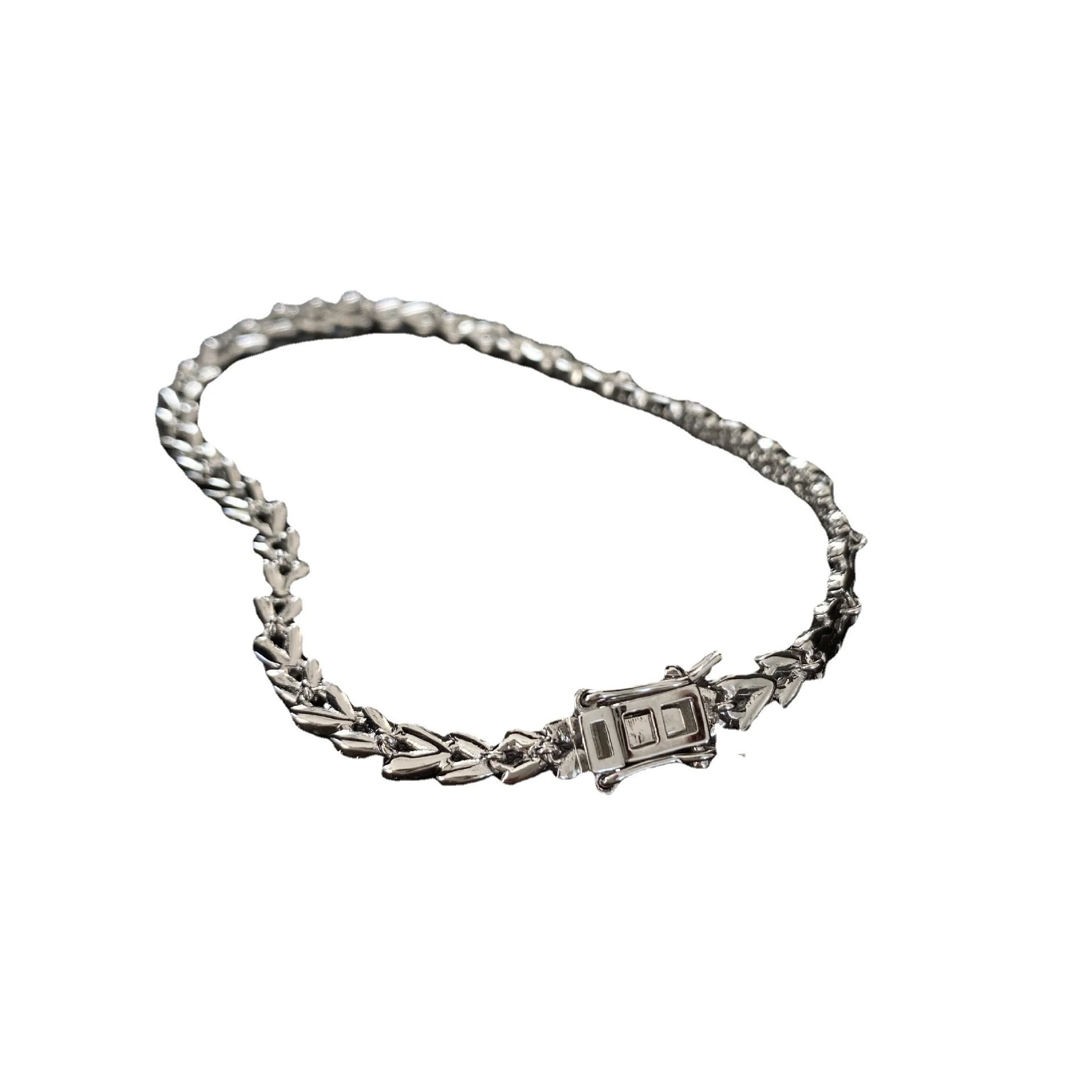 925 Sterling Silver Light Luxury Full Diamond Gold Color Inlaid High Carbon Diamond Bracelet