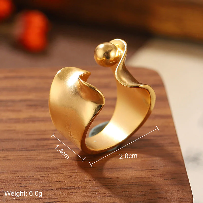 Natural stone geometric ring