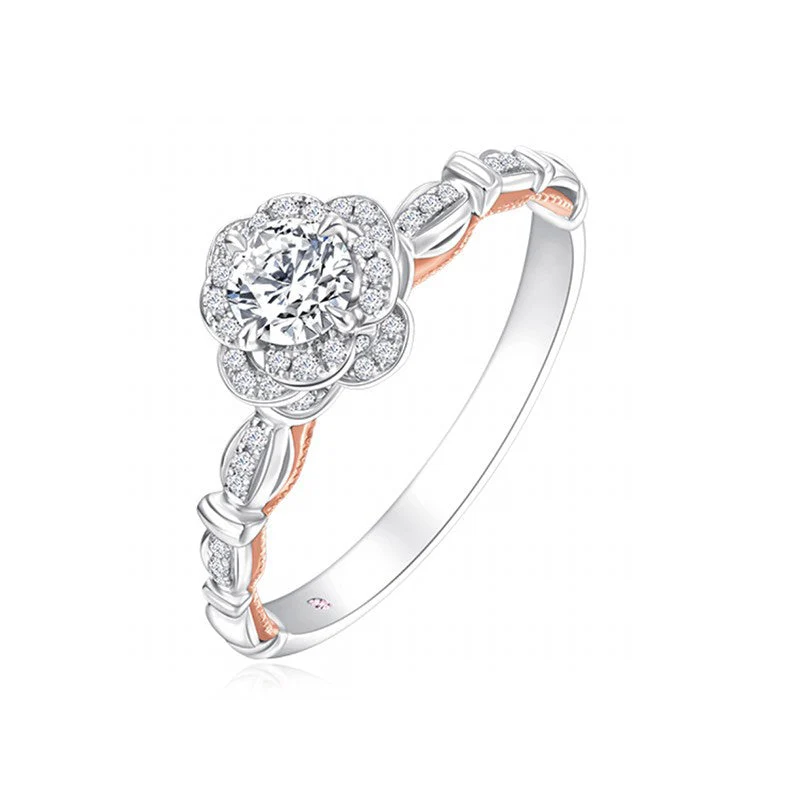 Mozambique Diamond Escaping Princess s925 Pure Silver 30 Cent Diamond Ring