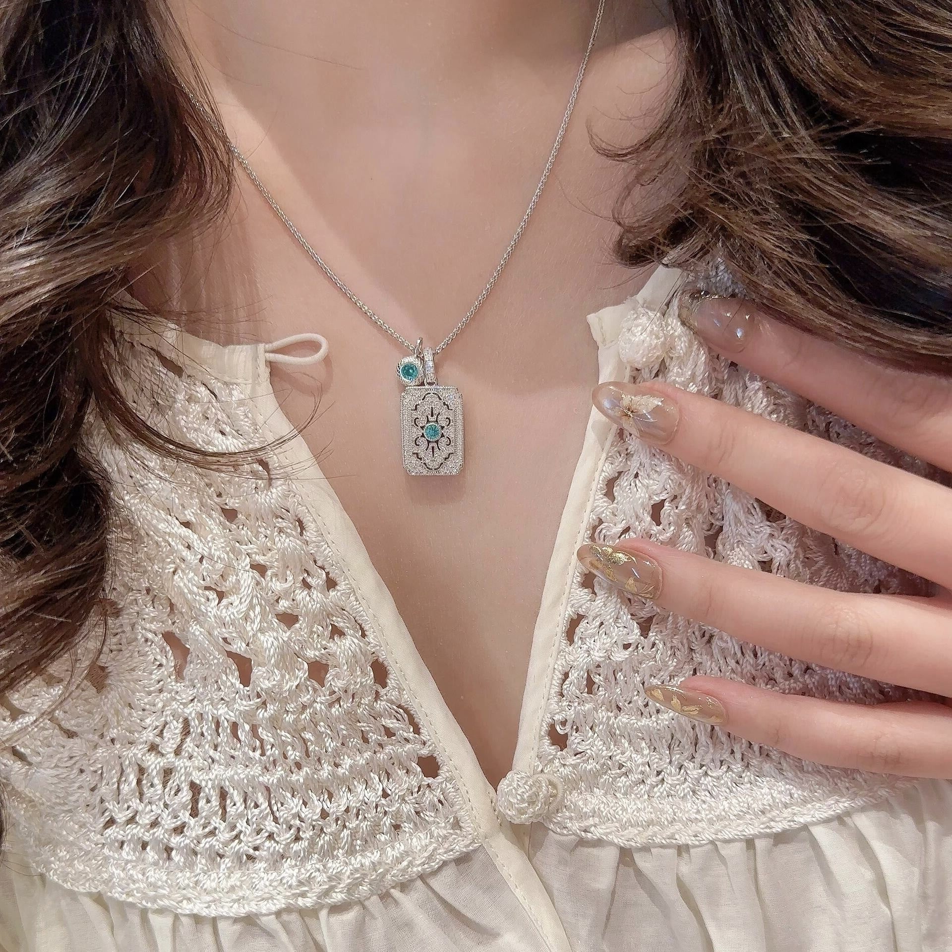 Blue diamond necklace