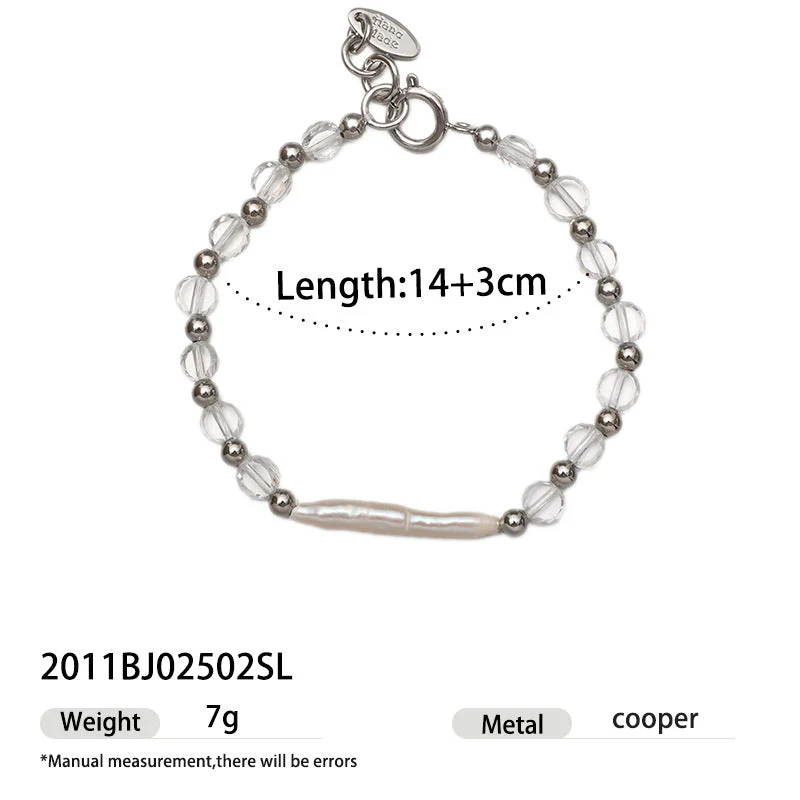 High color retention brass plating real gold natural real pearl bracelet