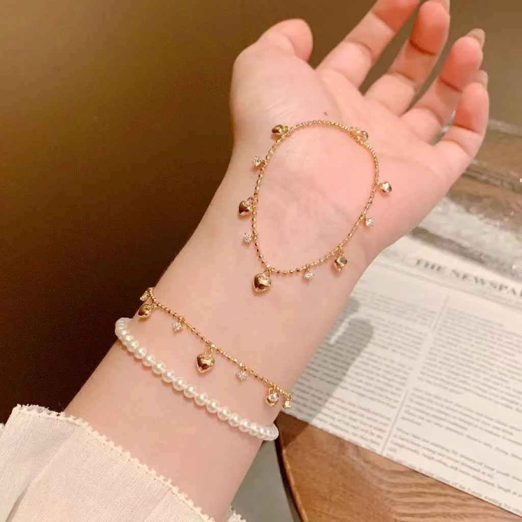 Love Heart Shining Zircon Necklace & Bracelet SET