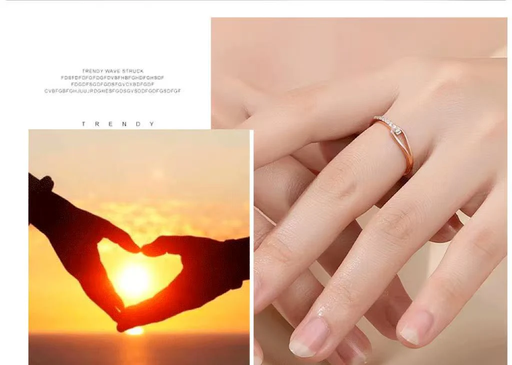 Open Design Simple Style Ring Set with High quality Zircon