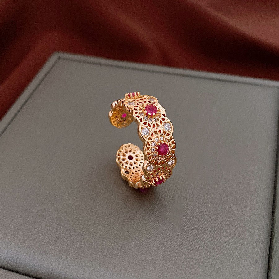 Real gold electroplated zircon split ring