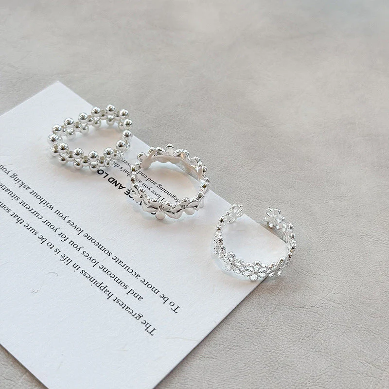 925 Sterling Silver Flower Ring