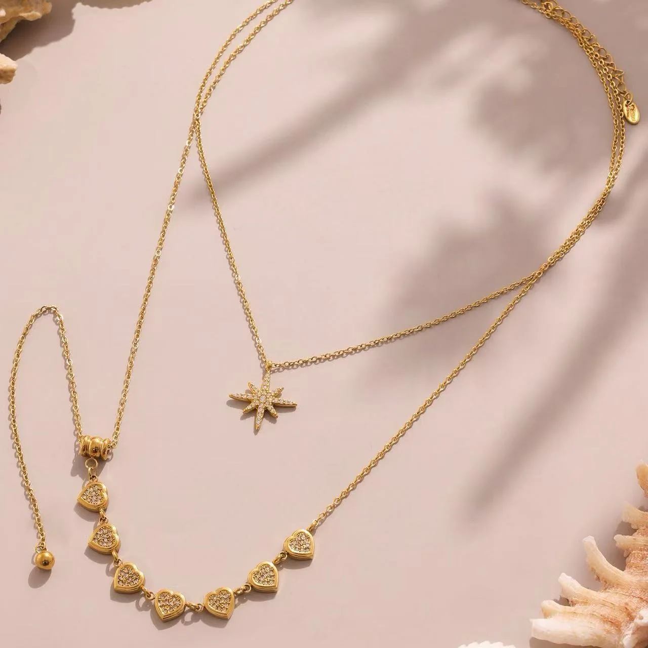 Eight Pointed Star Zircon Necklace