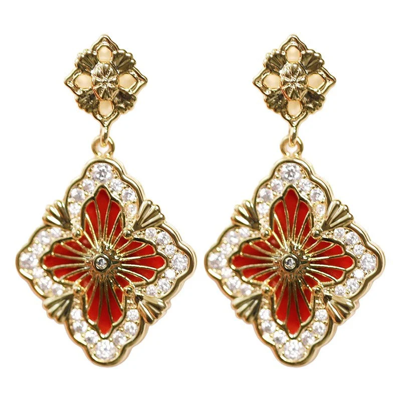 Double-sided Four-leaf Clover Earrings