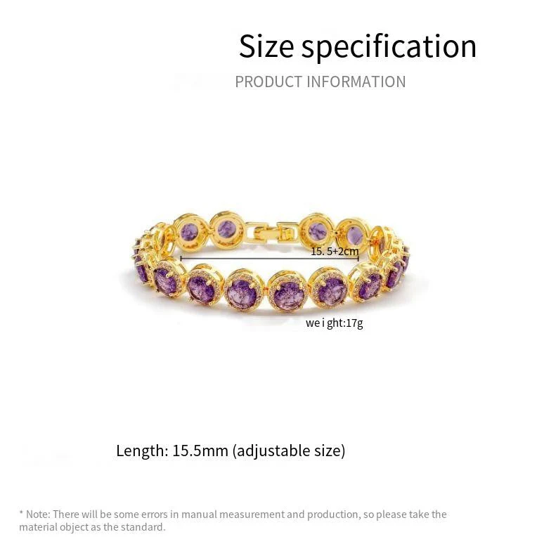Hollow round bracelet with gold-plated inlaid zircon