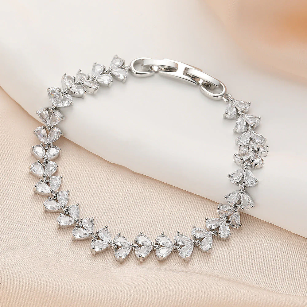 High quality zircon flower oval bracelet