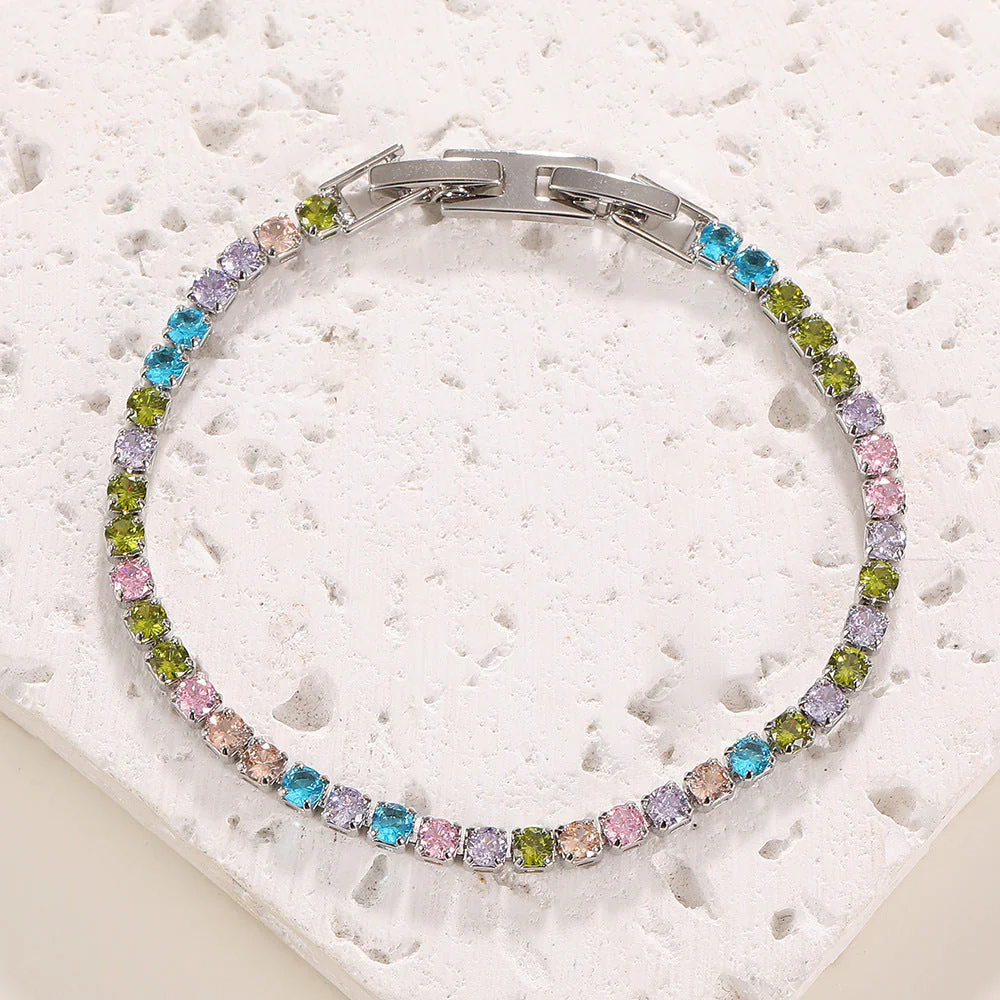 High quality zircon flower oval bracelet