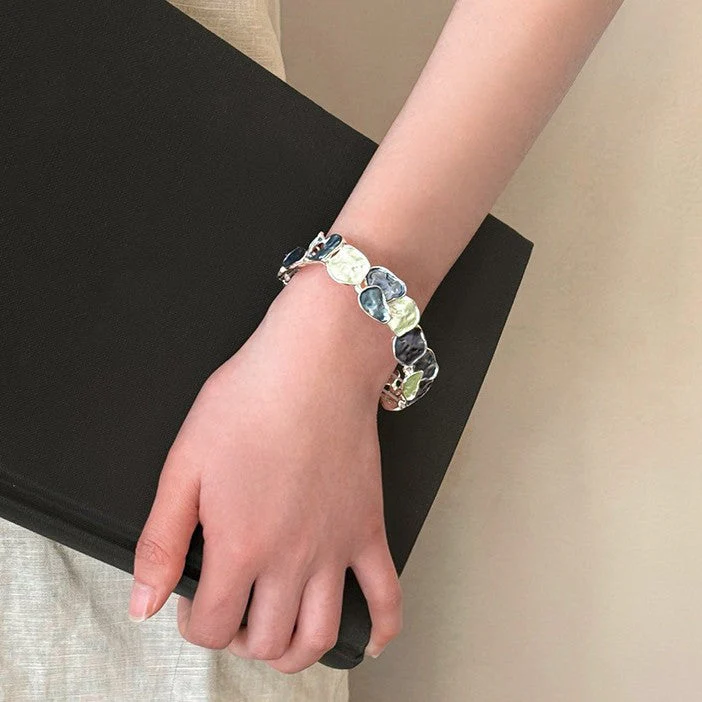 Oil dripping geometric round star butterfly color bracelet