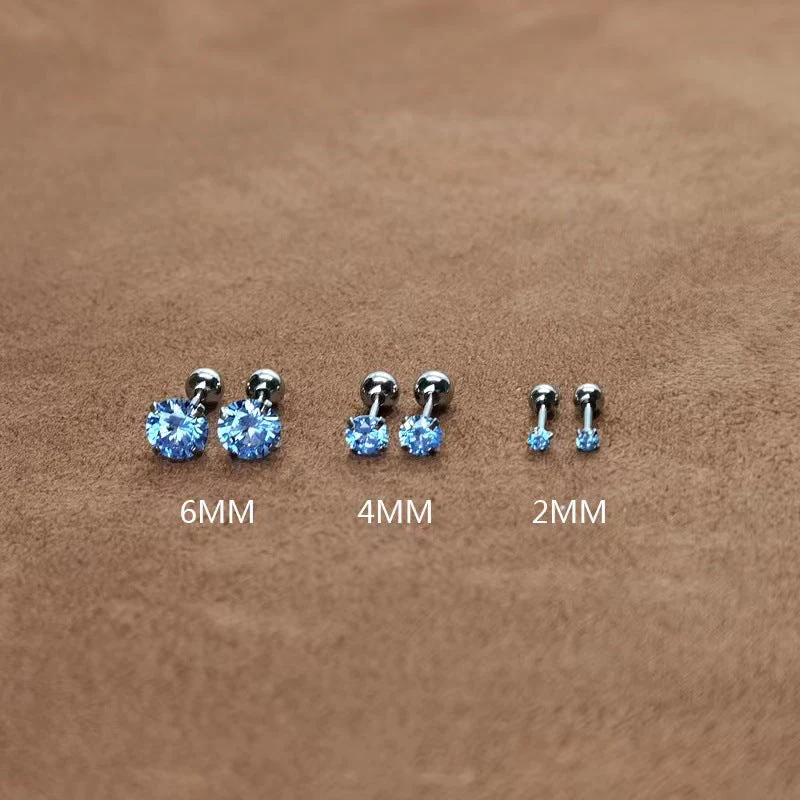 S999 Klein blue ear nail earrings