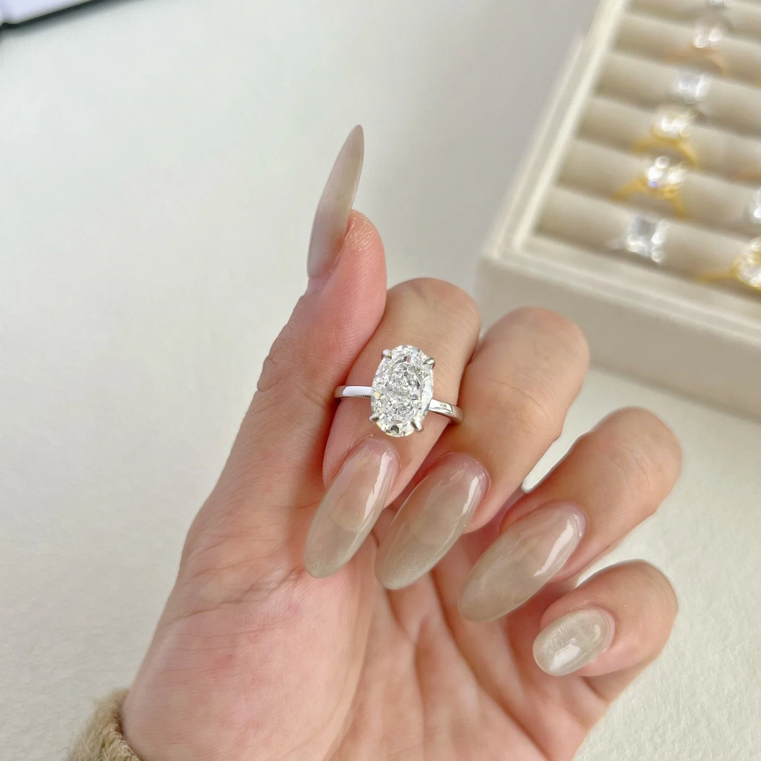 925 sterling silver 8A ice flower cut zirconia setting ring