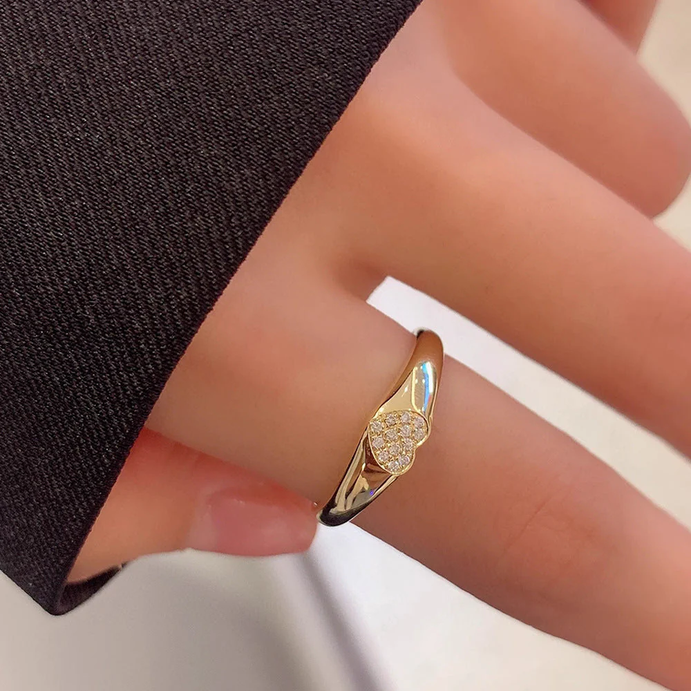 S925 pure silver heart ring