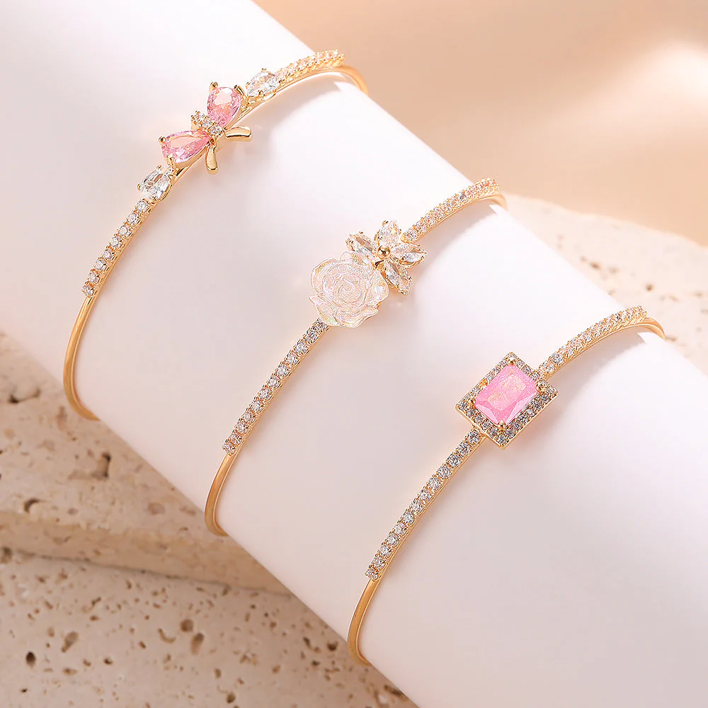 Rose zircon bracelet