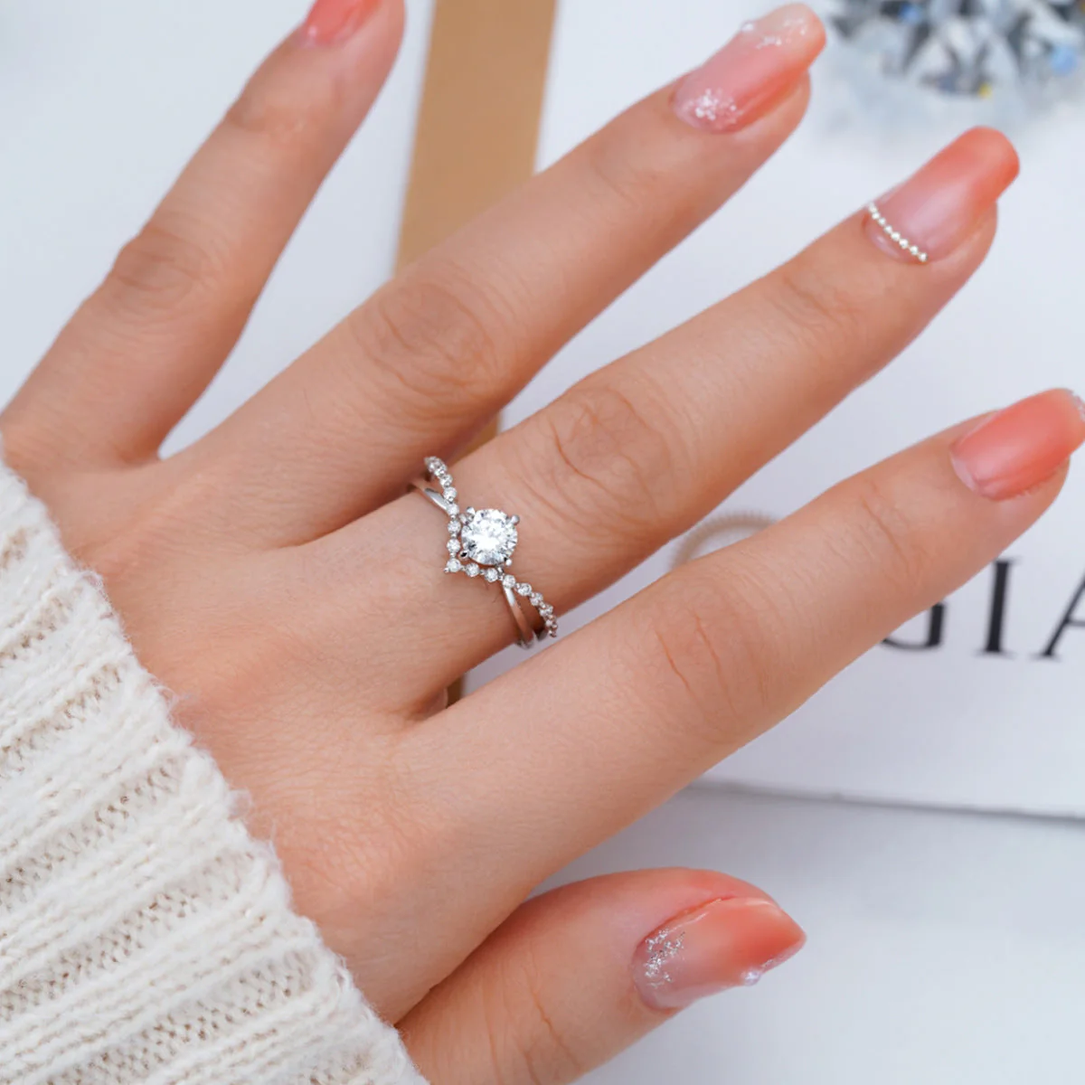 S925 sterling silver crown ring