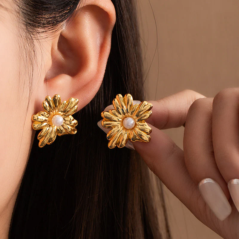 gold plated non-fading earrings