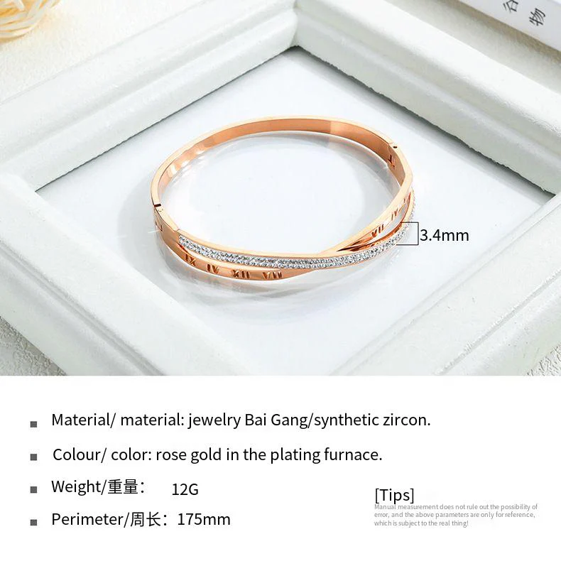 Roman Numerals Titanium Steel Bracelet