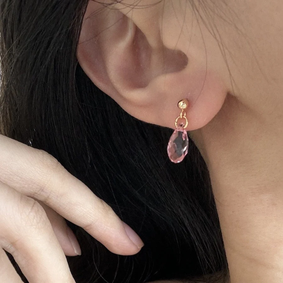 Hand-made Swarovski multicolor crystal earrings S925 silver needle