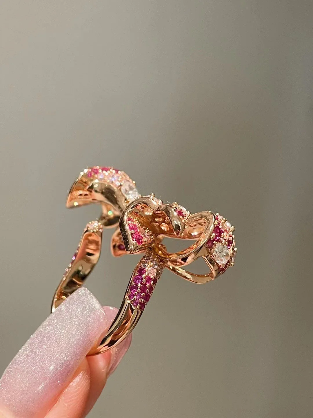 Pink Bow Ring