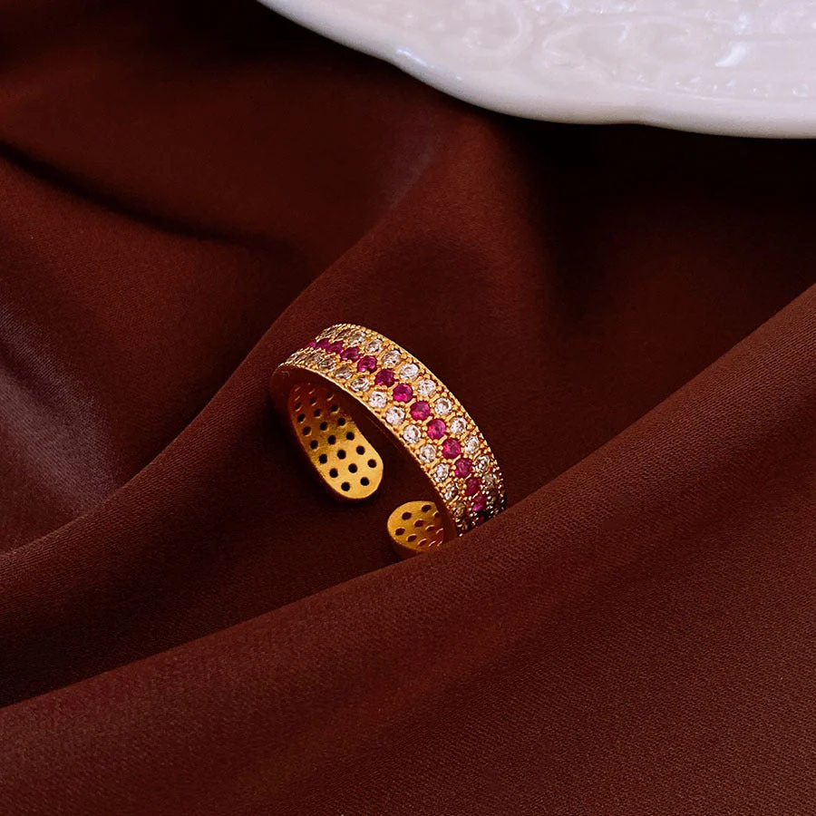 Real gold electroplated zircon split ring