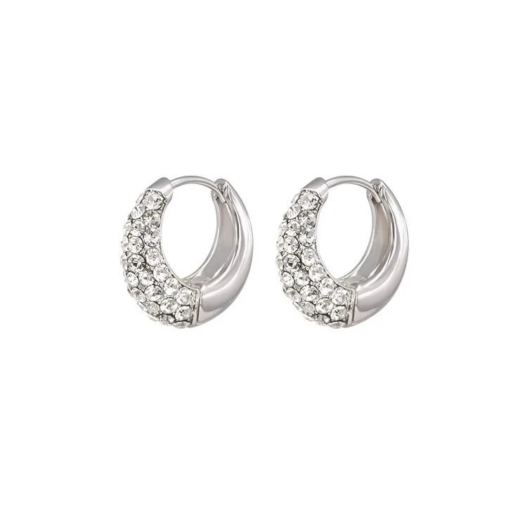 Zircon Full Diamond Circle Earrings