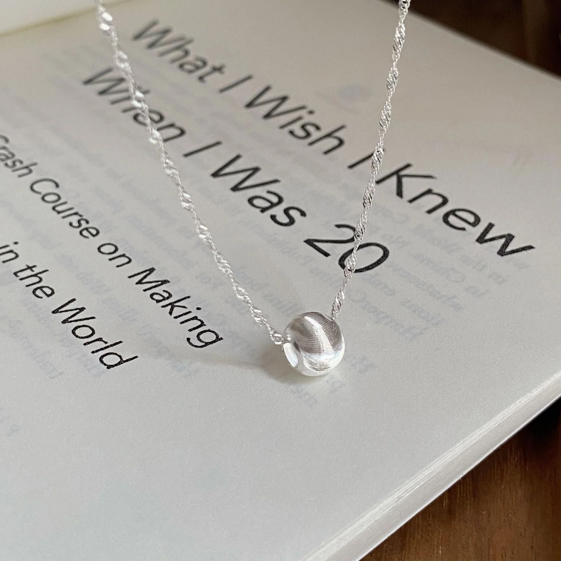 S925 sterling silver cat eye ripple necklace