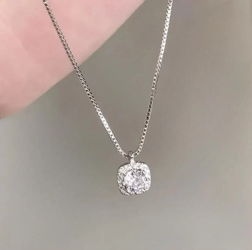 S925 sterling silver small sugar pendant necklace