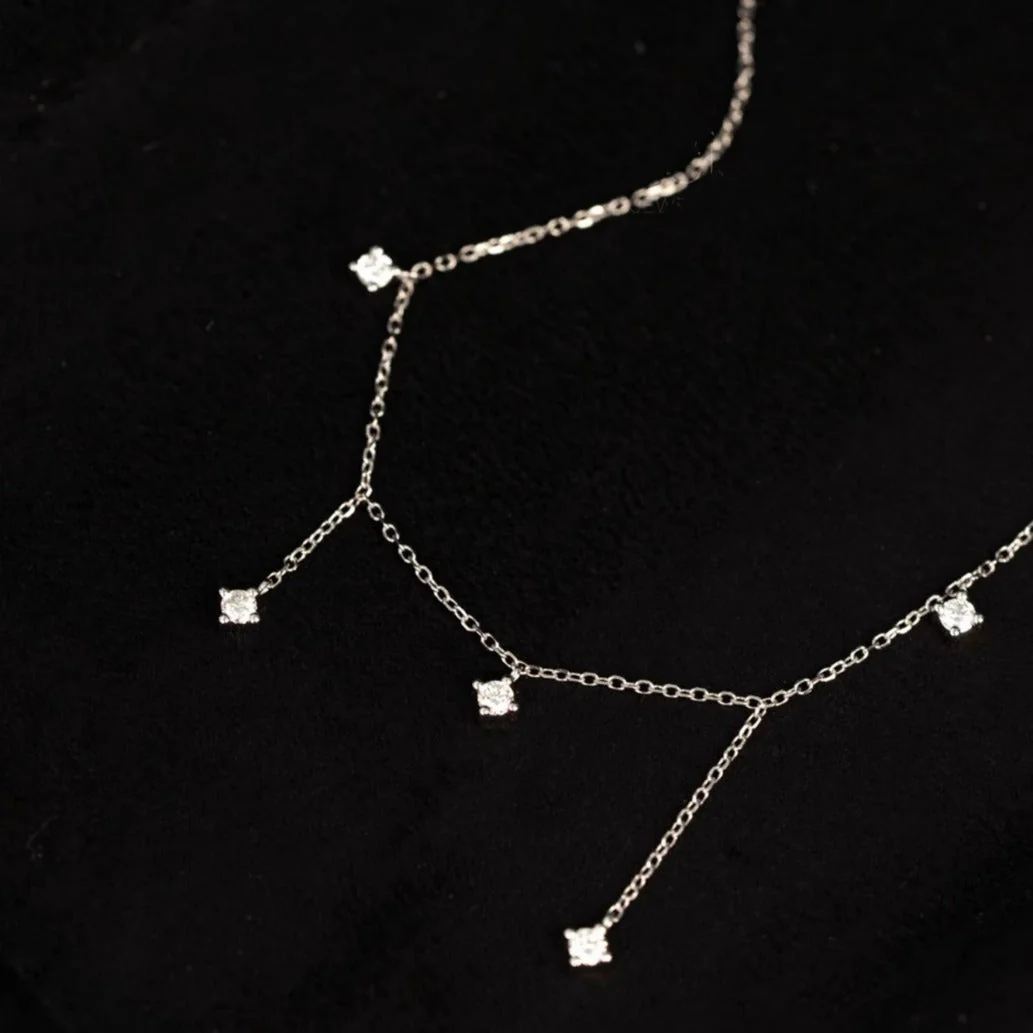 S925 Silver Plated 18K Gold Zircon Necklace