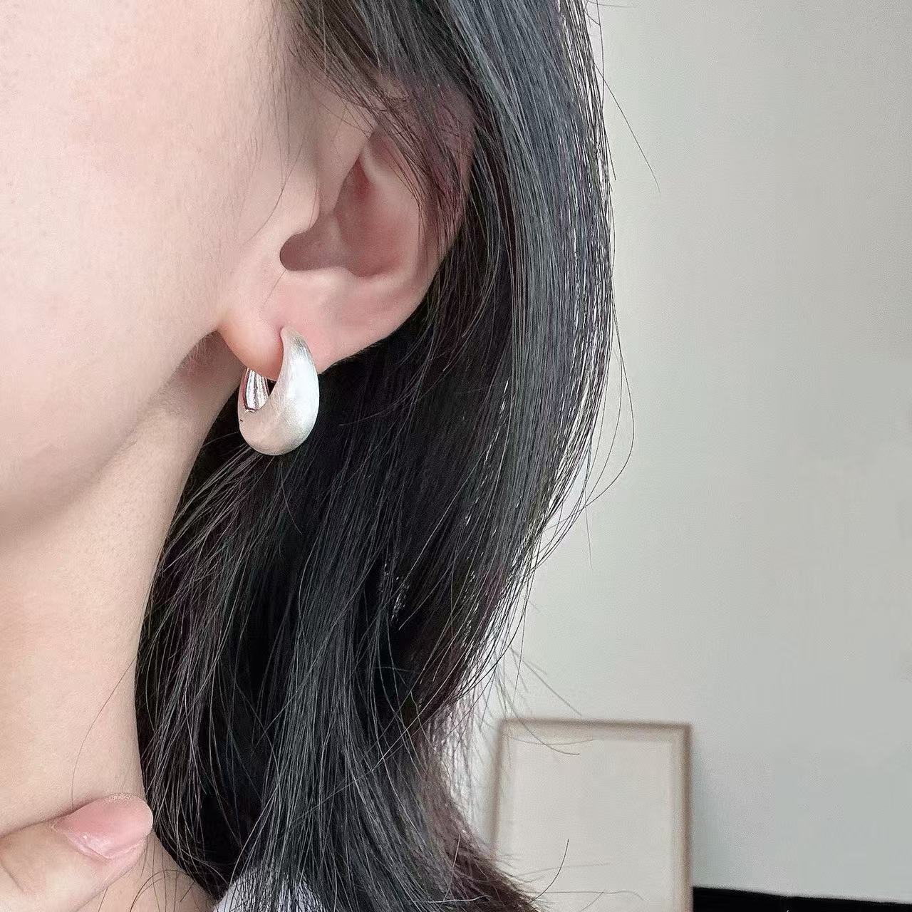 18K Gold Plated Matte Brushed  Earring