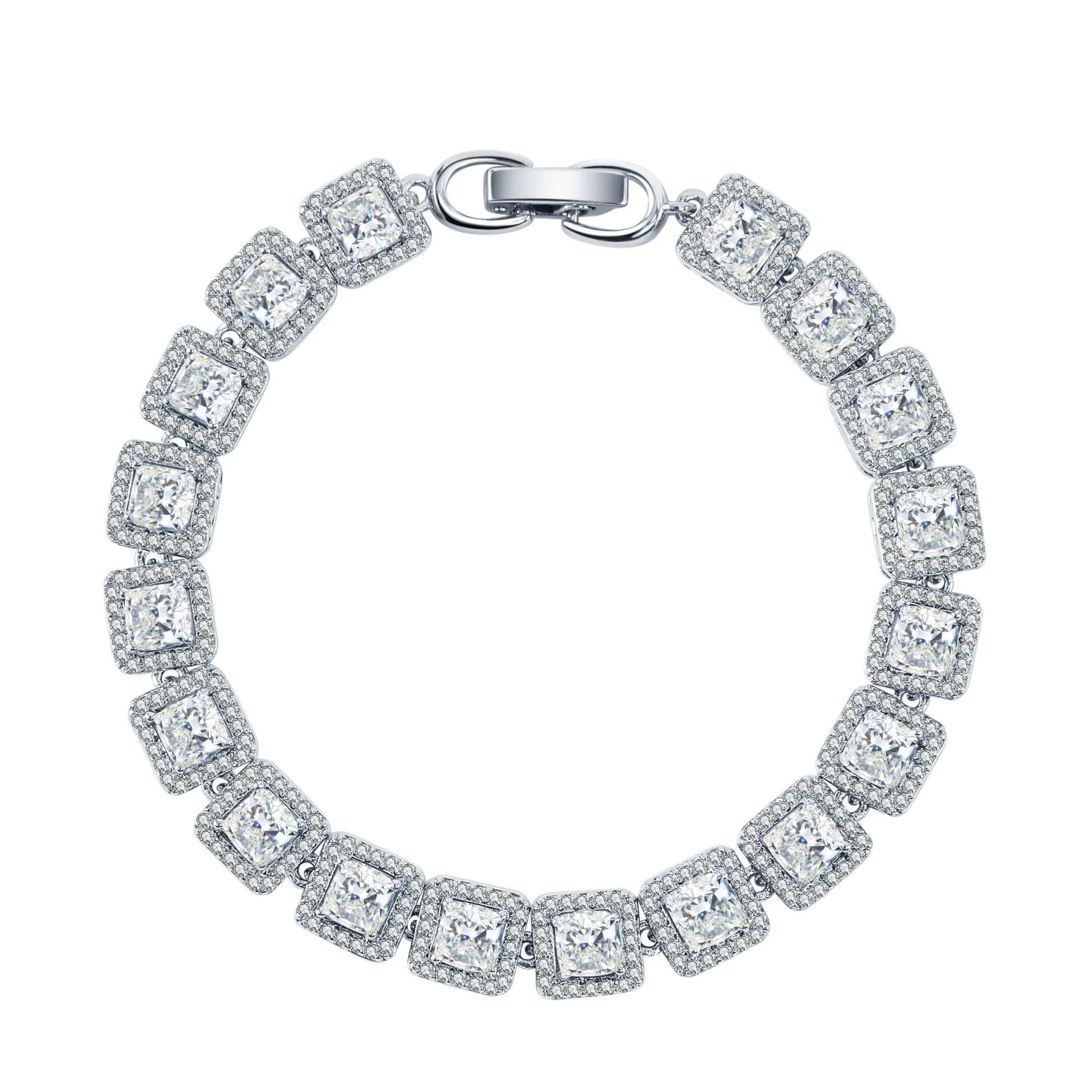 High quality zircon flower oval bracelet