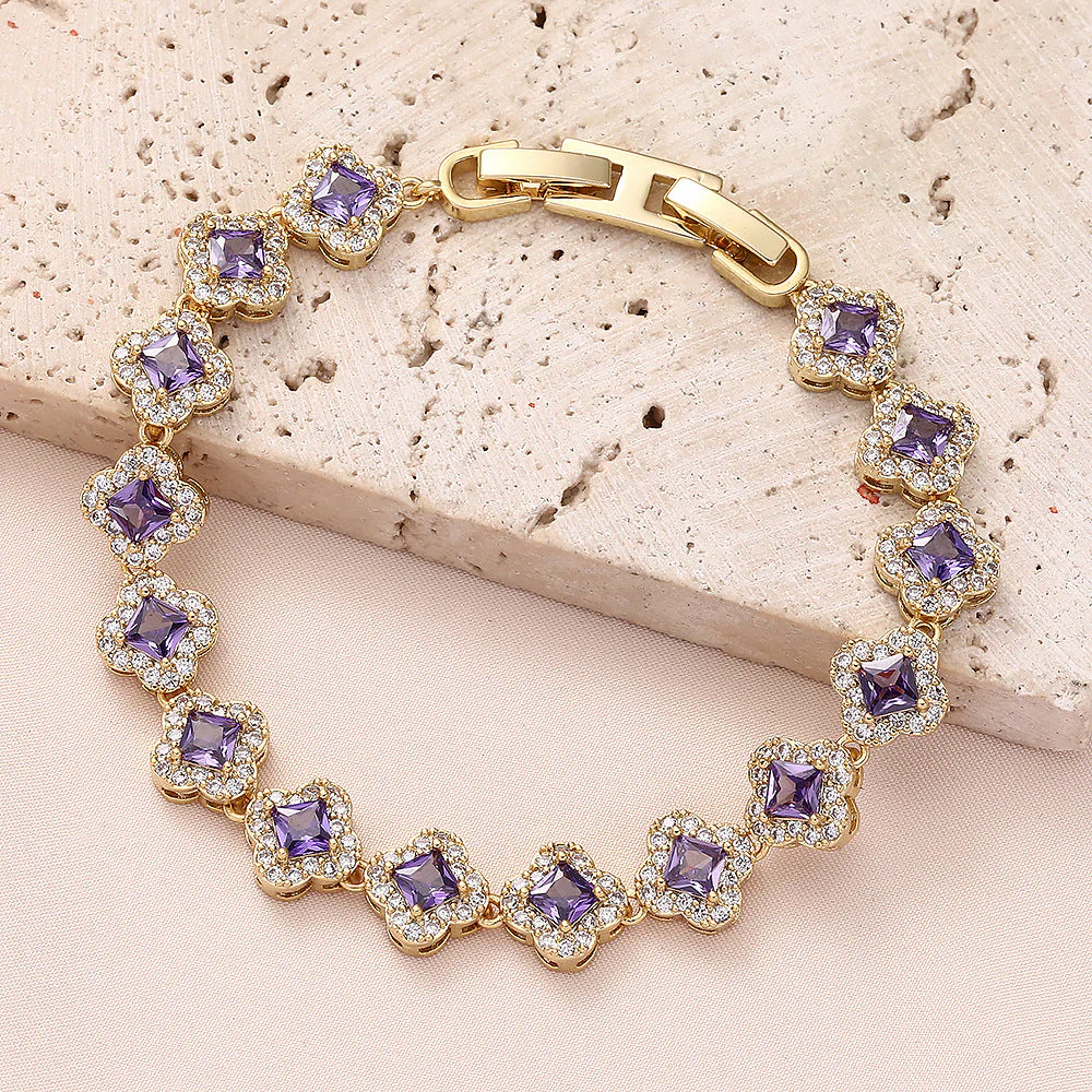 Brass zircon bracelet