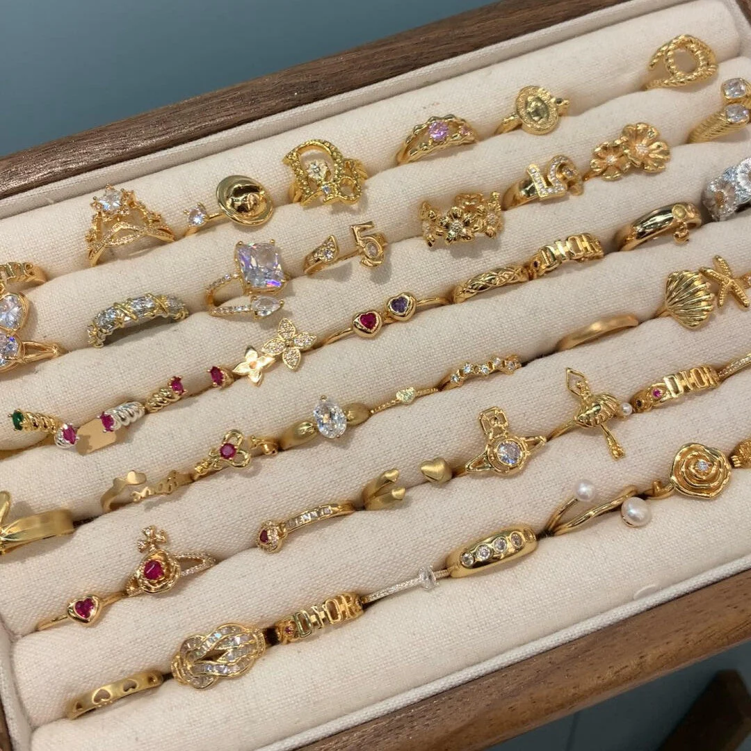 Real gold electroplated zircon split ring