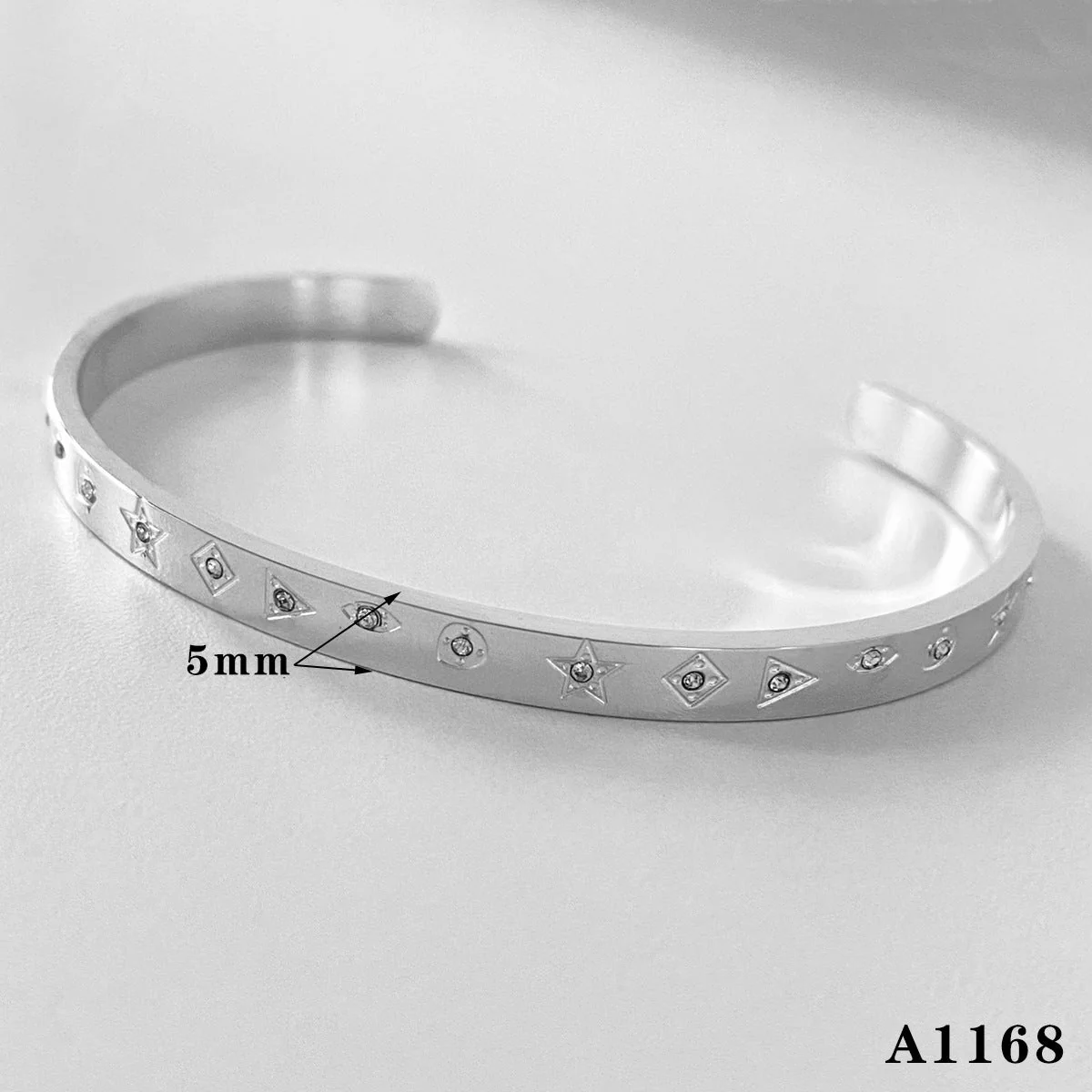 Pearl zircon stainless steel bracelet