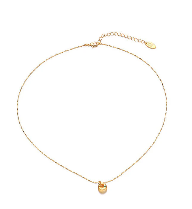 Emerald zircon necklace sand gold earrings