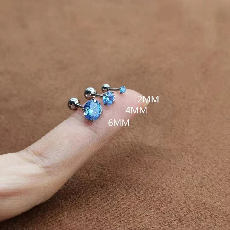 S999 Klein blue ear nail earrings