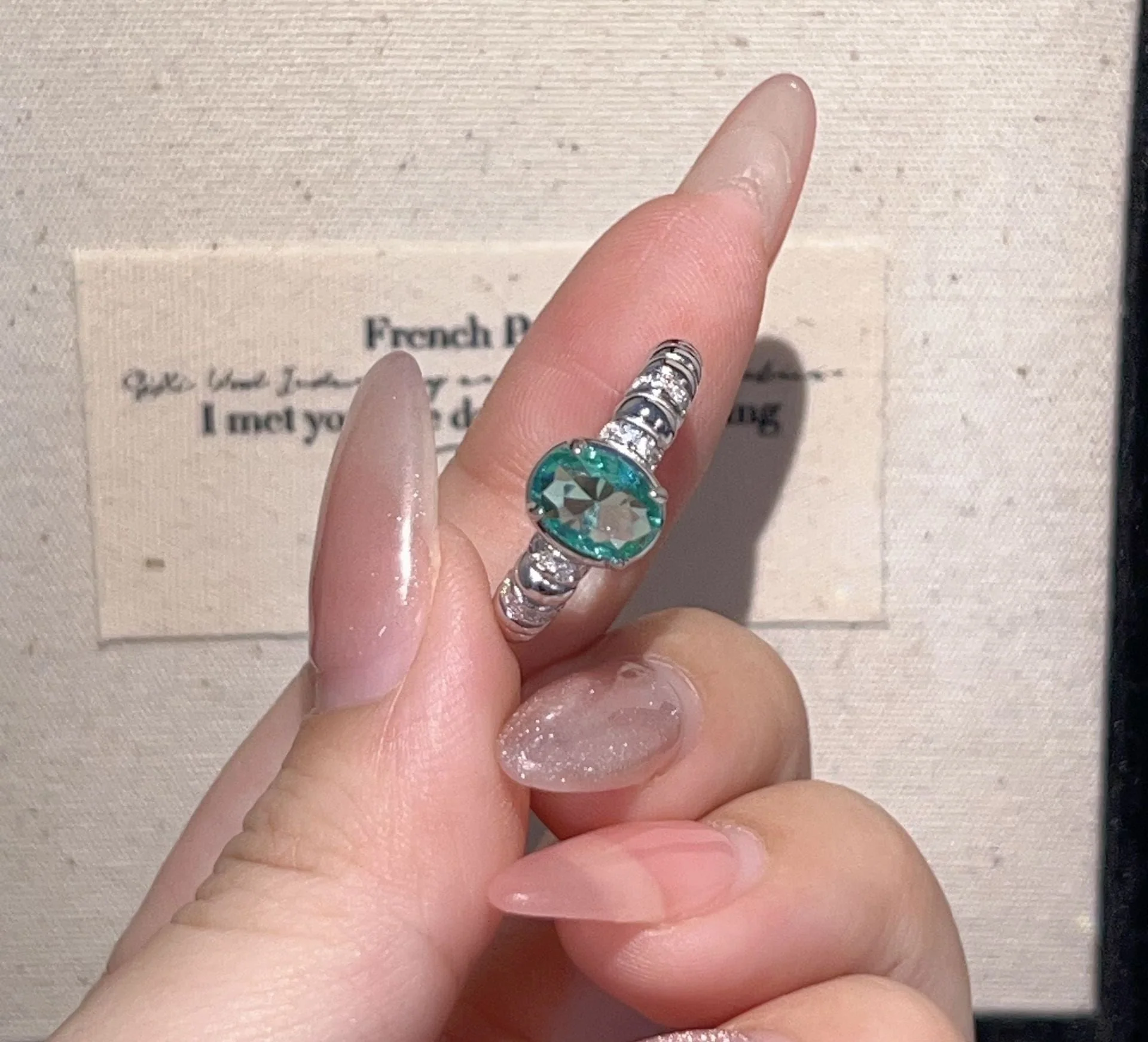 Sapphire and diamond ring s925 pure silver