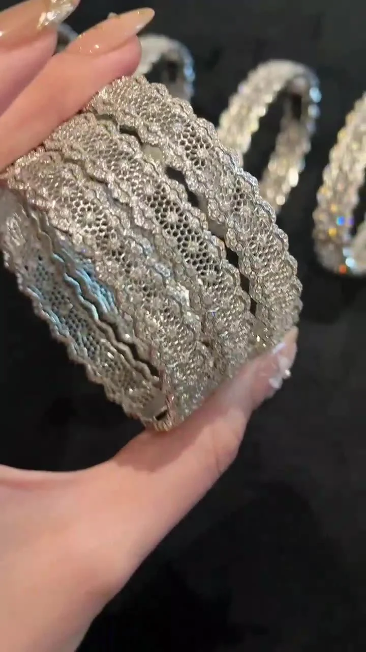 S925 sterling silver openwork lace ring bracelet set