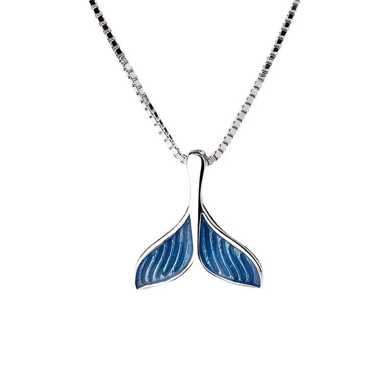 Blue fishtail series necklace ring bracelet earrings set