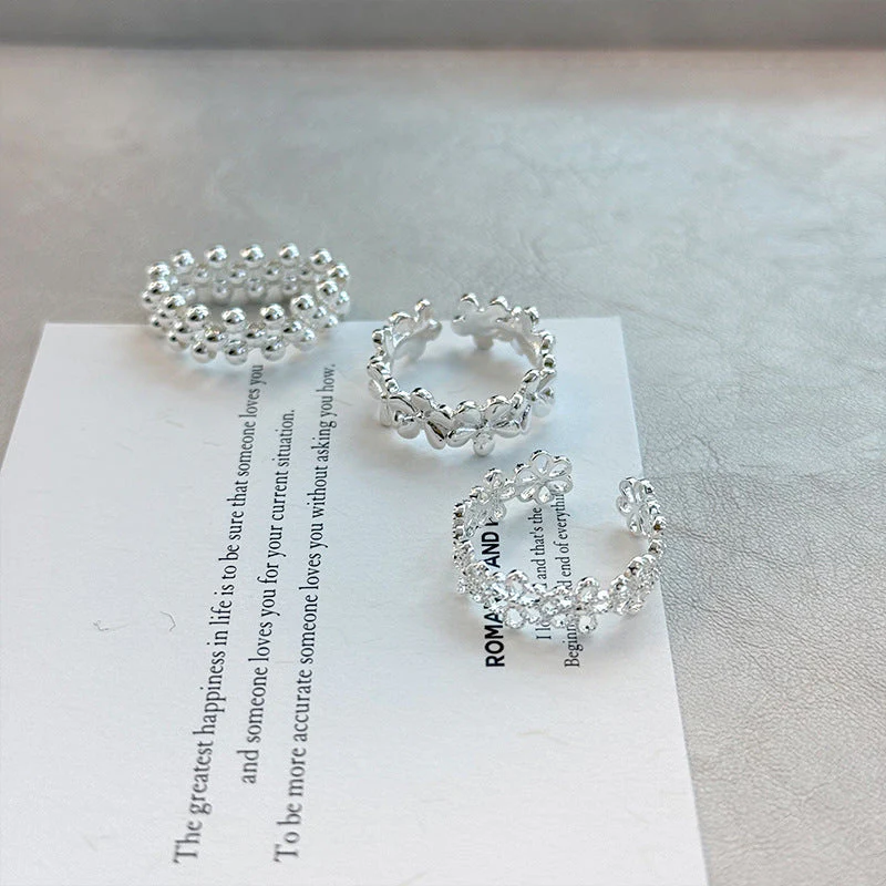 925 Sterling Silver Flower Ring