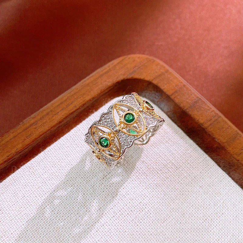 Real gold electroplated zircon split ring