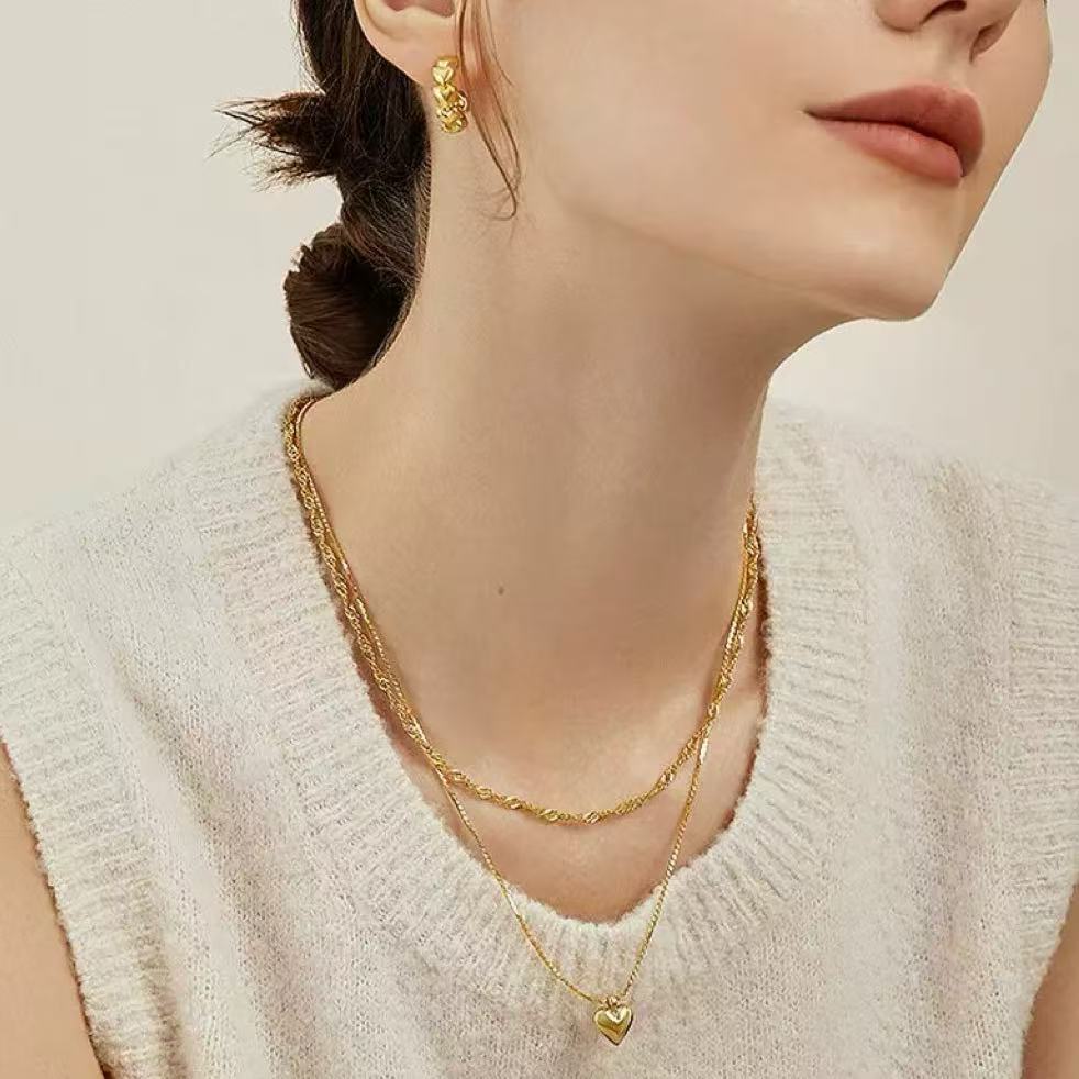 18K Gold Plated Heart Necklace