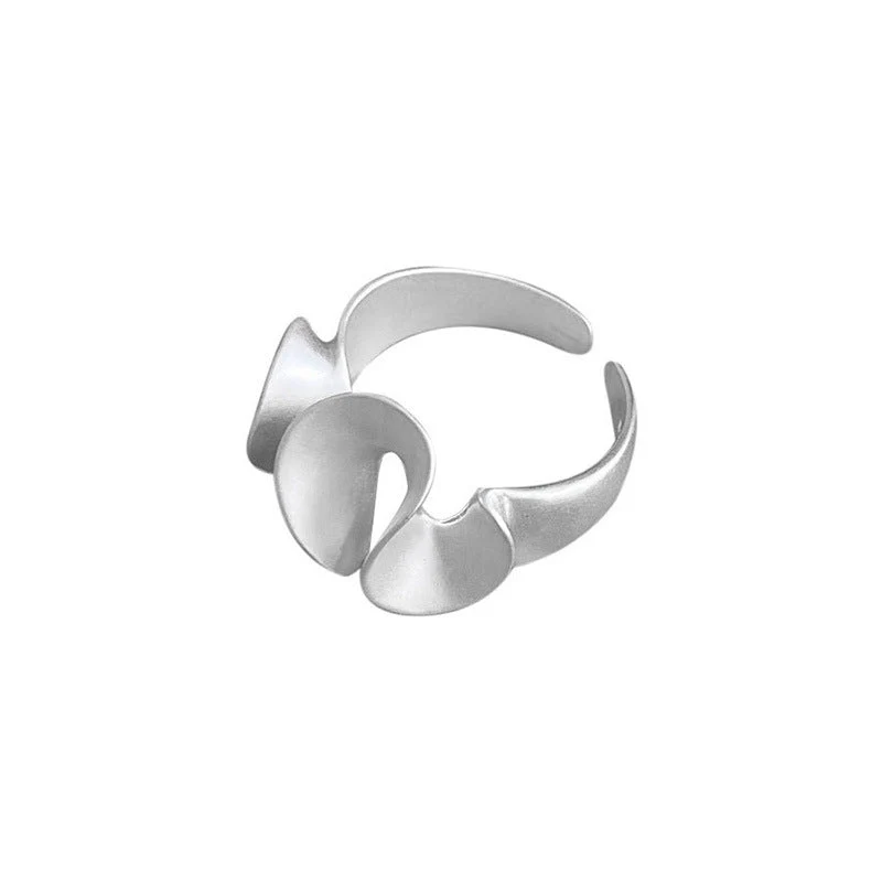 S925 sterling silver wavy skirt ring