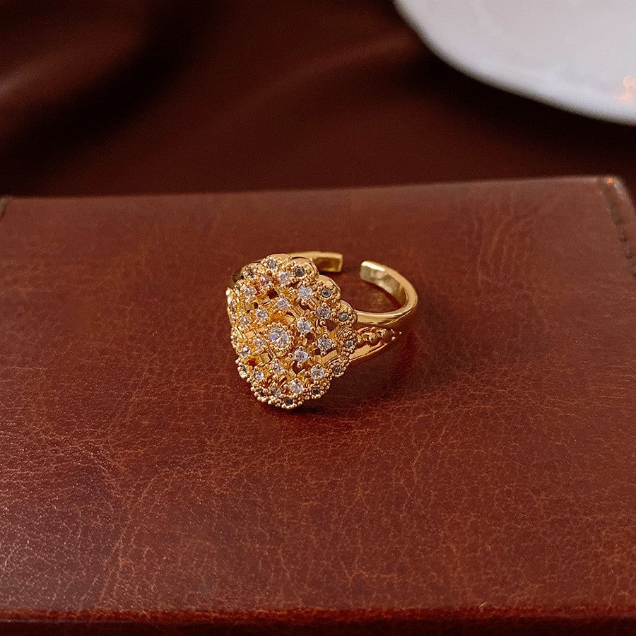 Real gold electroplated zircon split ring